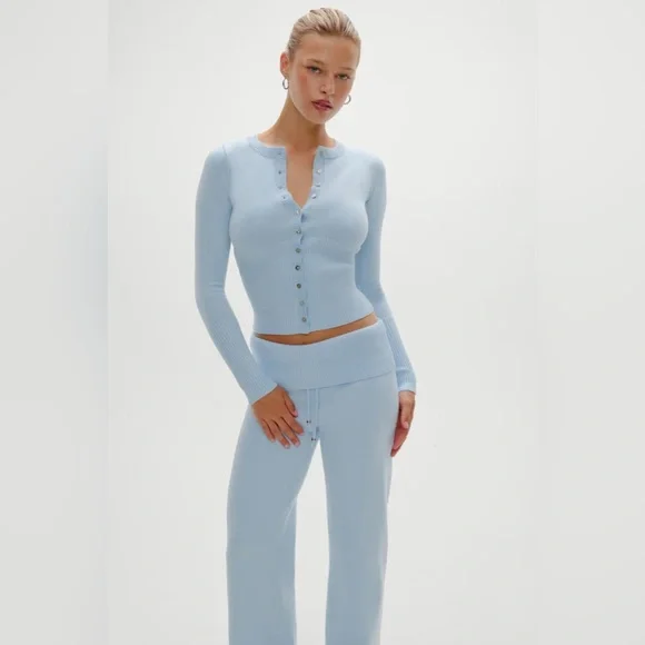 Frankie’s Bikinis Lenon Button Up Knit Sweater - Picture 3 of 4